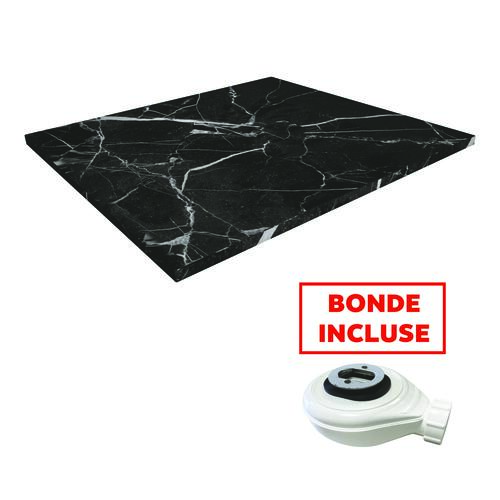 Receveur de douche résine de synthèse Nola marbre Noir 90x100